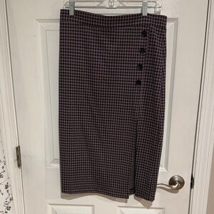 Sanctuary Black and Pink Checkered Pencil Skirt